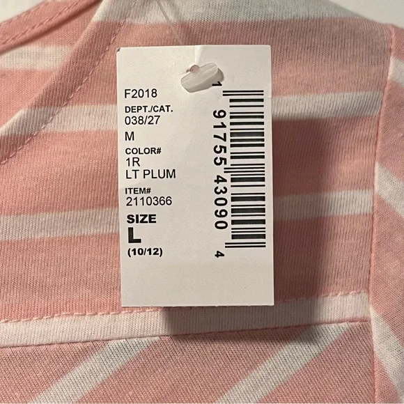 The Children’s Place Pink Stripe Skater Dress Girls L 10/12 Keyhole Neck - Picture 4 of 4